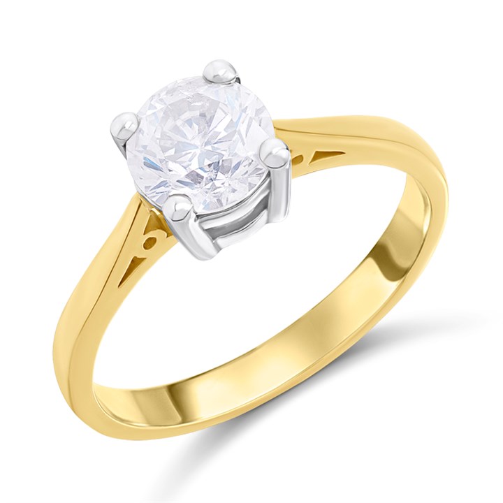 18ct Gold Diamond Solitaire Engagement Ring - 1.3ct - I/I2 - H1331