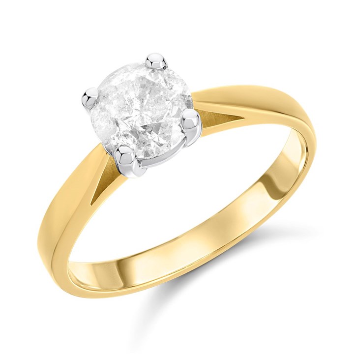 18ct Yellow Gold Diamond Solitaire Engagement Ring - 1.3ct - H/I3 - H1354