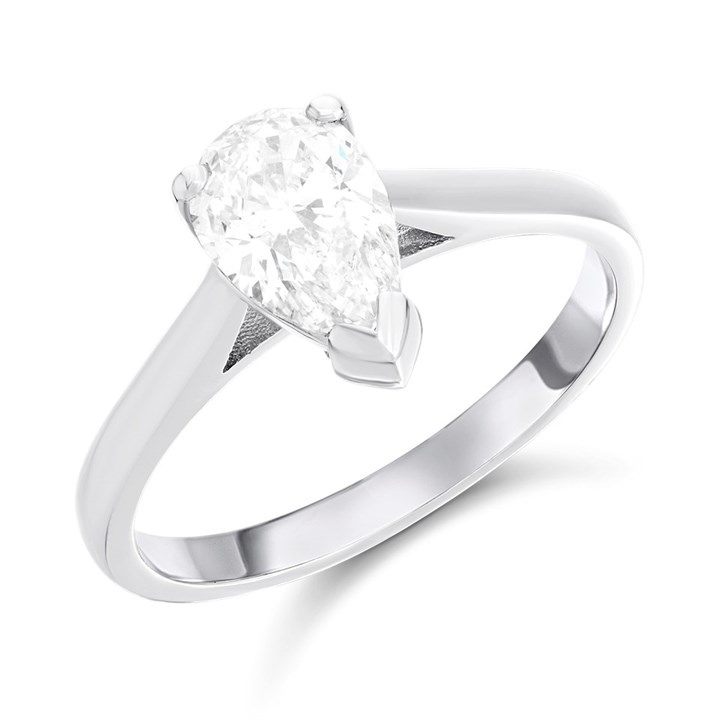 Platinum Diamond Solitaire Engagement Ring - 1.3ct - L/SI1 - H1361