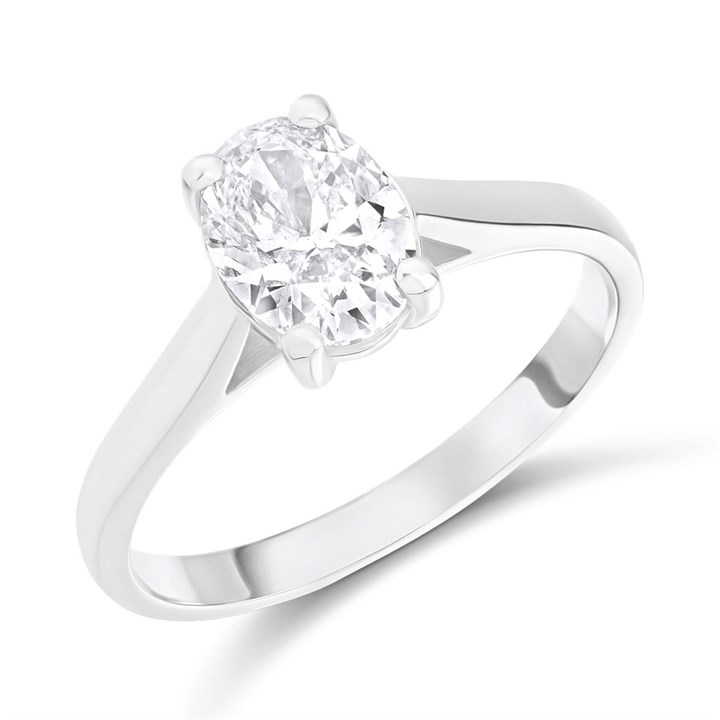 Platinum Diamond Solitaire Engagement Ring - 1.36ct - H/I1 - H1377