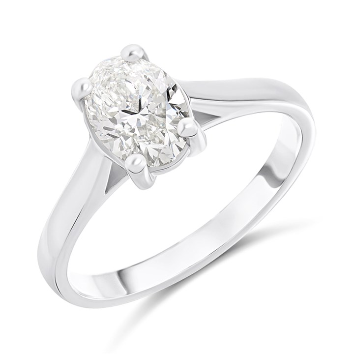Platinum Diamond Solitaire Engagement Ring - 1.3ct - L/SI1 - H1381