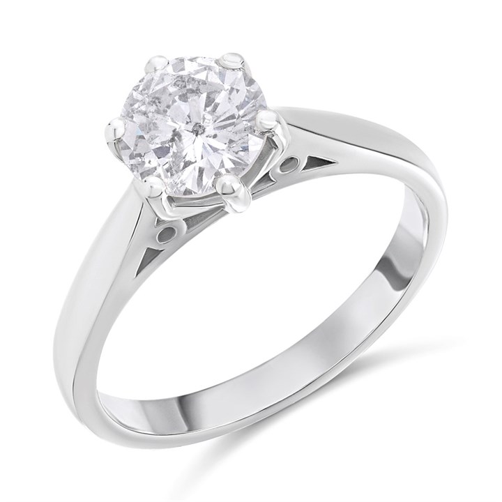 Platinum Diamond Solitaire Engagement Ring - 1.43ct - G/I2 - H1428
