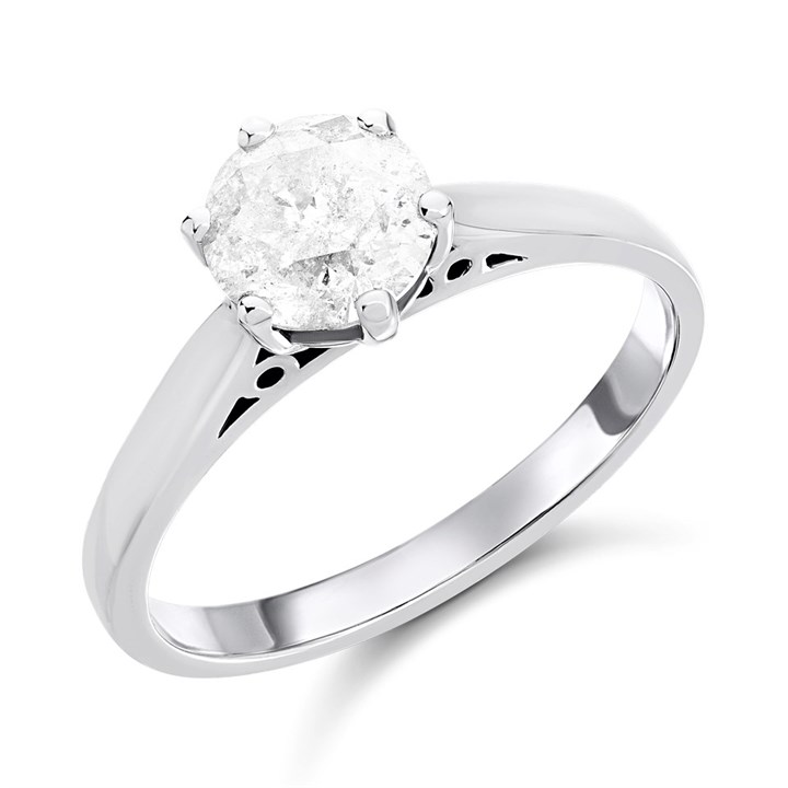 18ct White Gold Diamond Solitaire Engagement Ring - 1.44ct - I/I3 - H1430