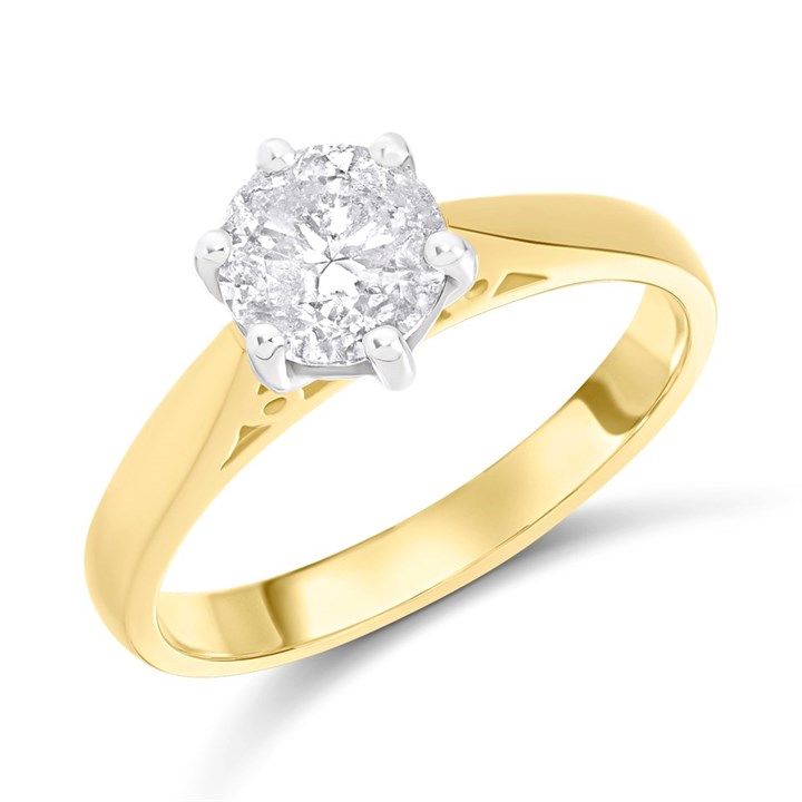 18ct Yellow Gold Diamond Solitaire Engagement Ring - 1.41ct - F/I3 - H1444