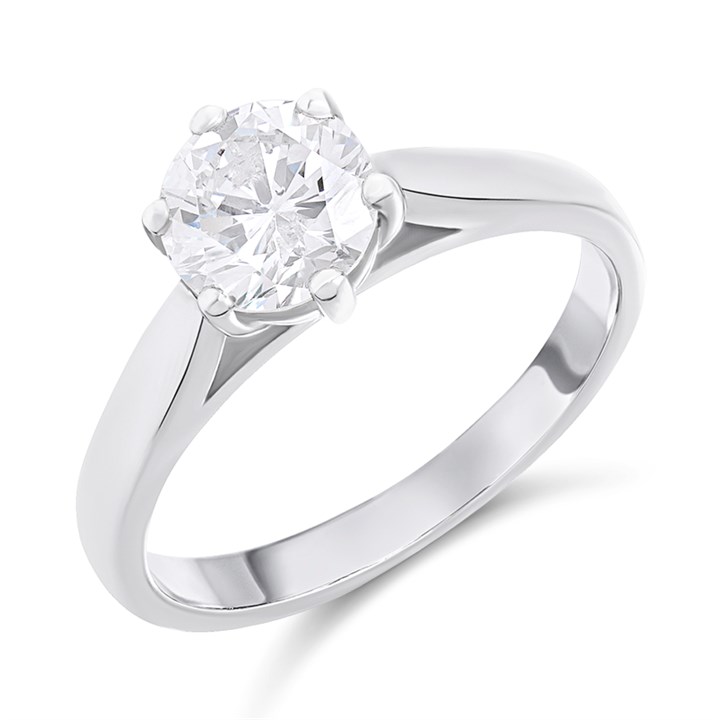 Platinum Diamond Solitaire Engagement Ring - 1.4ct - H/I2 - H1446