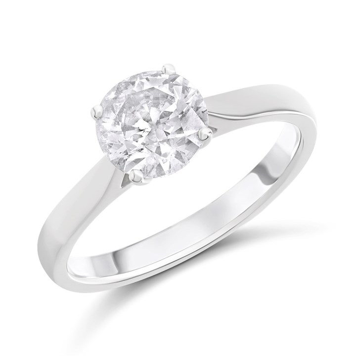 Platinum Diamond Solitaire Engagement Ring - 1.5ct - H/I2 - H1510
