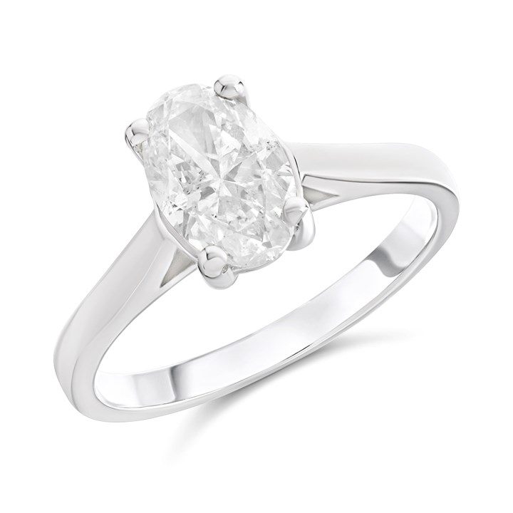 Platinum Diamond Solitaire Engagement Ring - 1.51ct - H/I2 - H15112