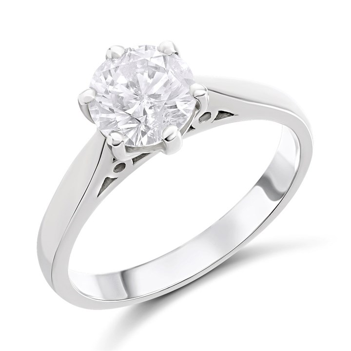 Platinum Diamond Solitaire Engagement Ring - 1.52ct - L/I2 - H1521