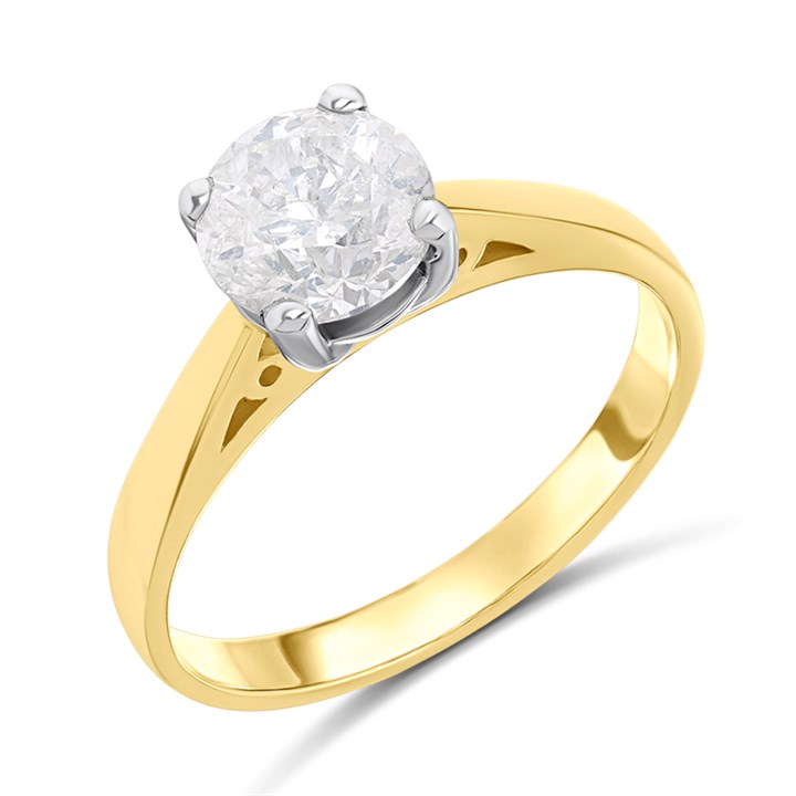 18ct Yellow Gold Diamond Solitaire Engagement Ring - 1.5ct - I/I3 - H1543