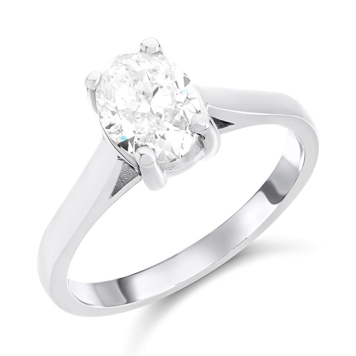 Platinum Diamond Solitaire Engagement Ring - 1.5ct - L/I1 - H1561