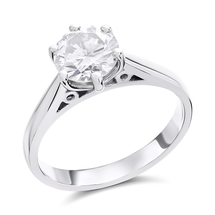 Platinum Diamond Solitaire Engagement Ring - 1.6ct - H/I2 - H1612