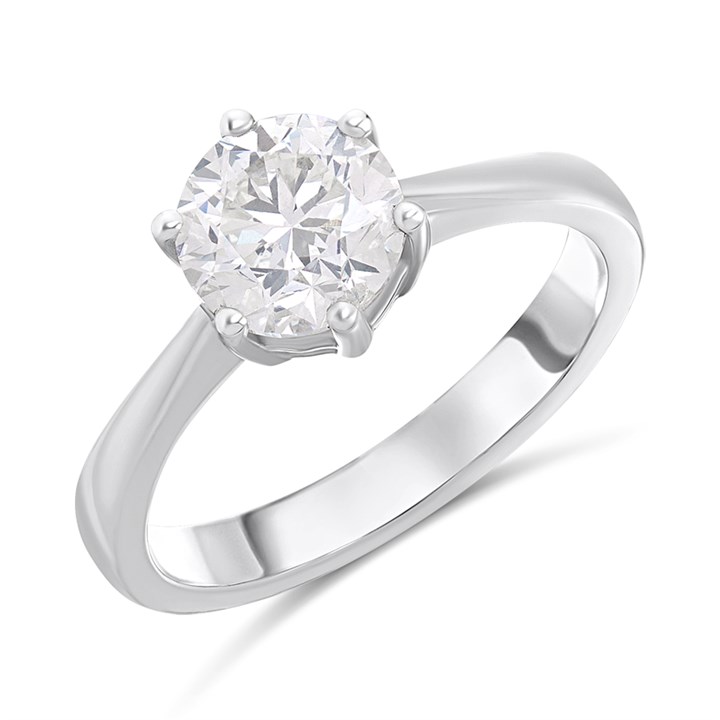 Platinum Diamond Solitaire Engagement Ring - 1.7ct - I/I1 - H1701