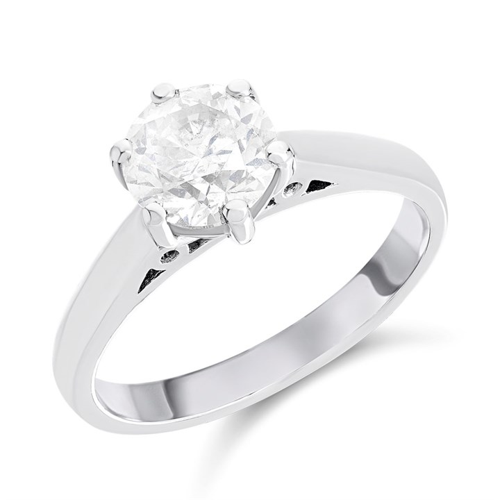Platinum Diamond Solitaire Engagement Ring - 1.71ct - I/I2 - H1705
