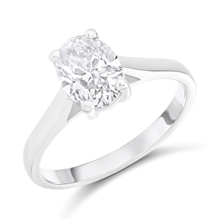 Platinum Diamond Solitaire Engagement Ring - 1.72ct - Certificated - H1712