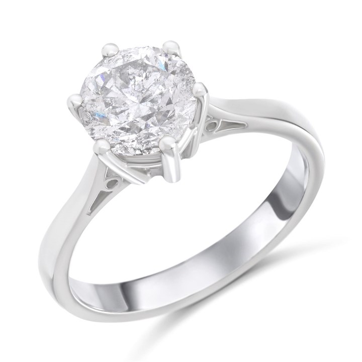 Platinum Diamond Solitaire Engagement Ring - 1.82ct - L/I3 - H1801