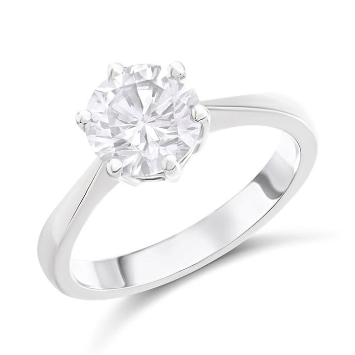 Platinum Diamond Solitaire Engagement Ring - 1.81ct - L/SI1 - H1802