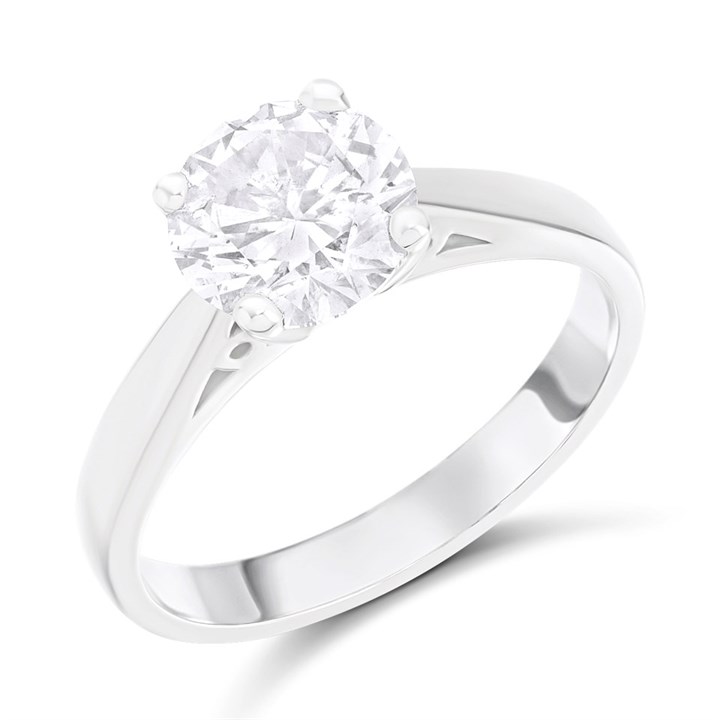 Platinum Diamond Solitaire Engagement Ring - 1.9ct - J/I2 - H1901