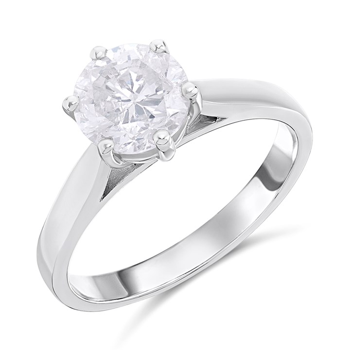 Platinum Diamond Solitaire Engagement Ring - 1.9ct - I/I3 - H1906