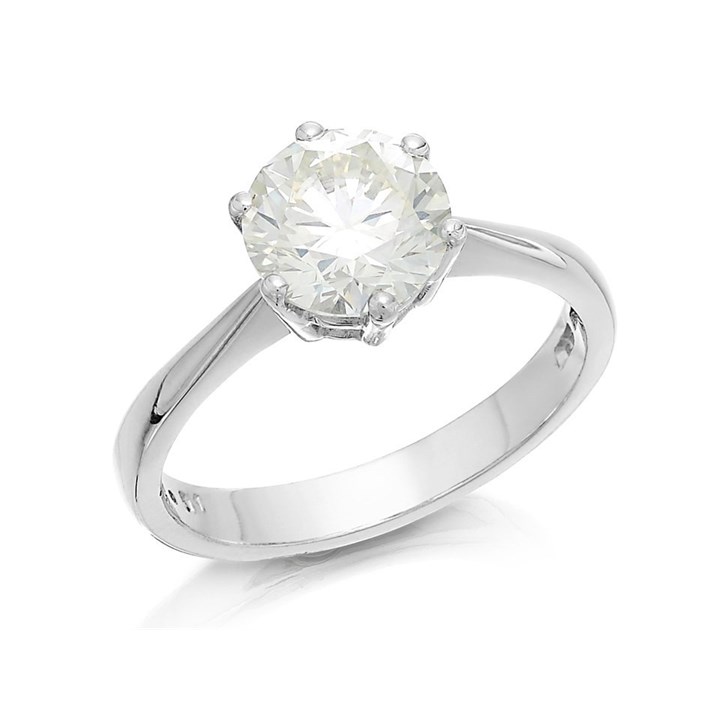 Platinum Diamond Solitaire Engagement Ring - 2.01ct - L/SI2 - H2009