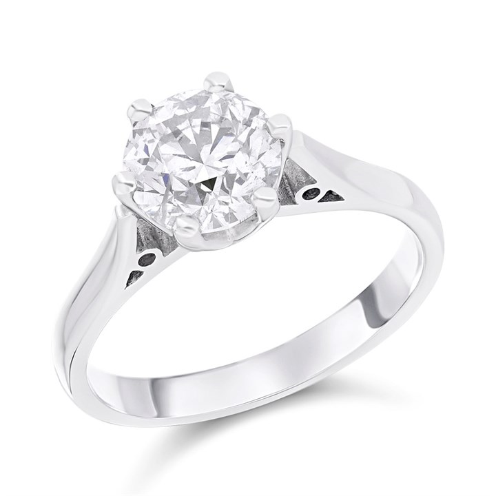 Platinum 2 Carat Diamond Solitaire Engagement Ring - I/I2 - H2026
