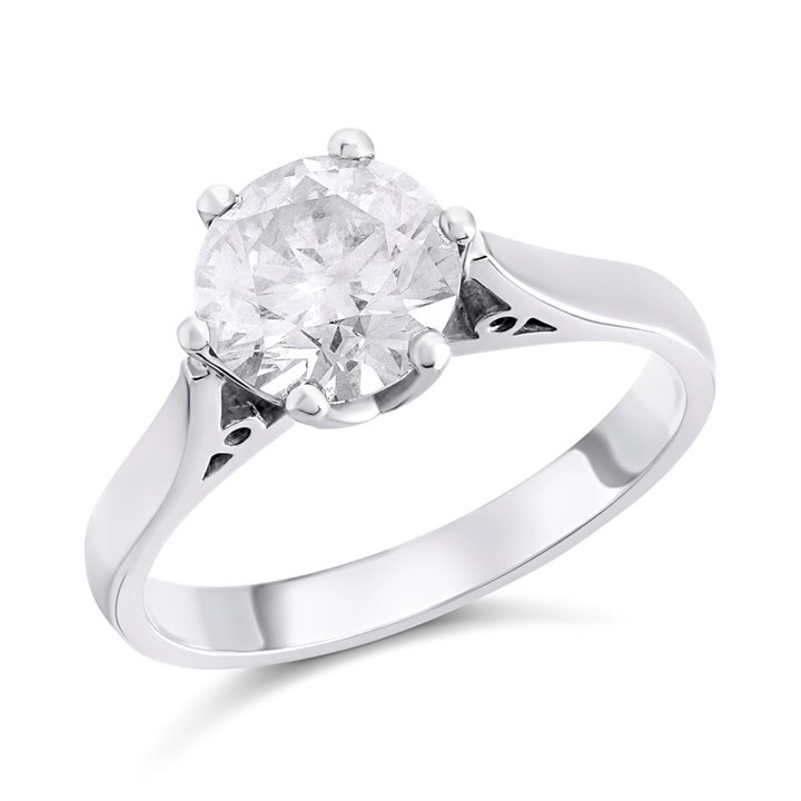 Platinum Diamond Solitaire Engagement Ring - 2.03ct - L/I2 - H2028