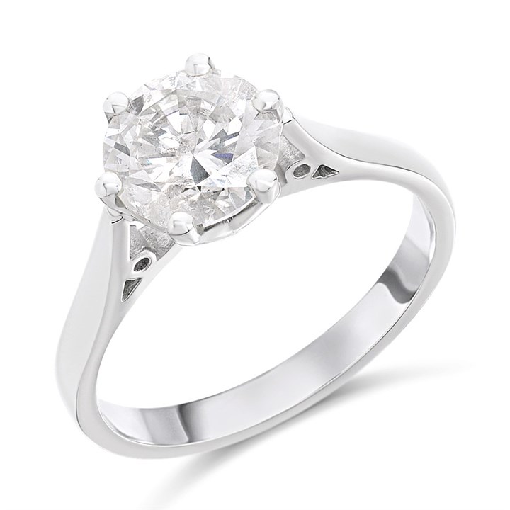 Platinum Diamond Solitaire Engagement Ring - 2.14ct - K/I2 - H2029