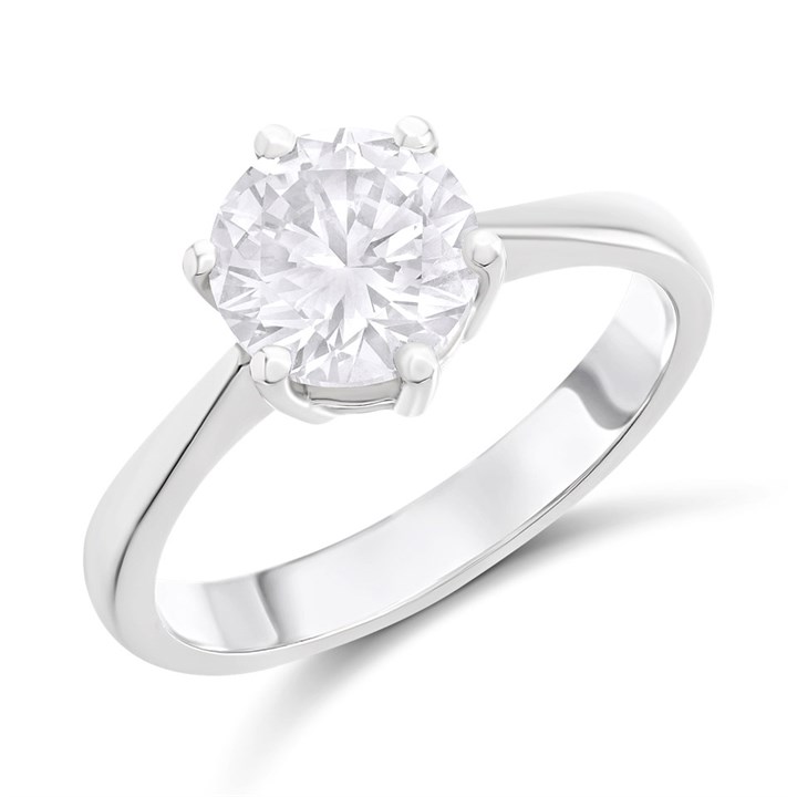 Platinum Diamond Solitaire Engagement Ring - 2.01ct - K/SI1 - H2033