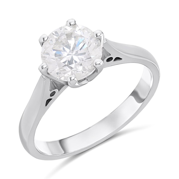 Platinum Diamond Solitaire Engagement Ring - 2.01ct - I/I2 - H2036