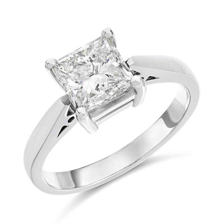 Platinum Diamond Solitaire Engagement Ring - 2ct - Certificated - H2045