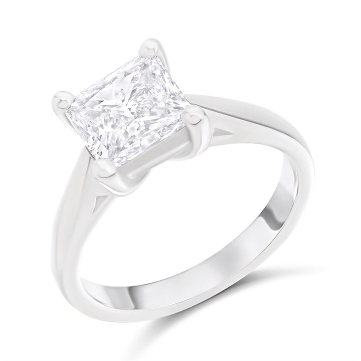 Platinum Diamond Solitaire Engagement Ring - 2.25ct - J/I2 - H2059