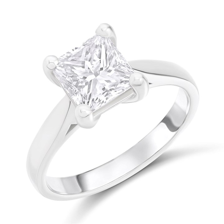 Platinum Diamond Solitaire Engagement Ring - 2.32ct - Certificated - H2061