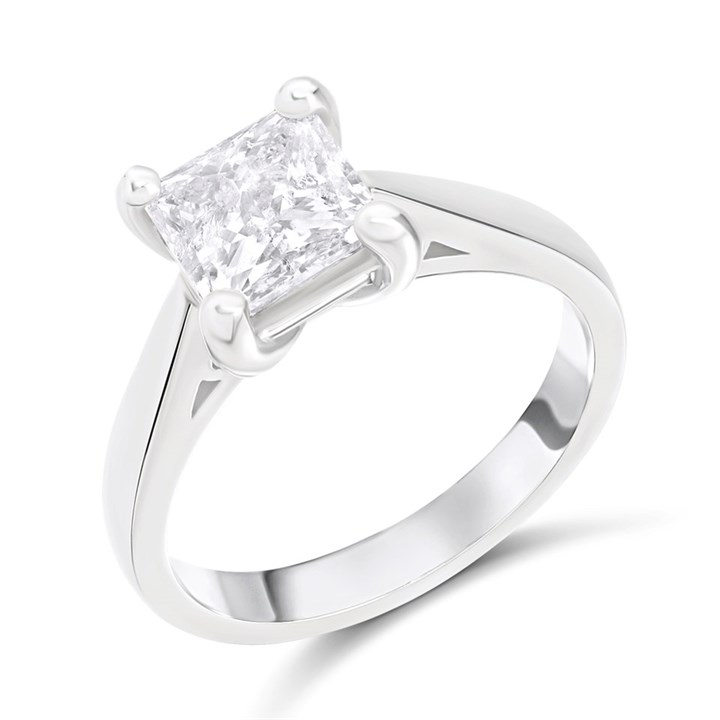 Platinum Diamond Solitaire Engagement Ring - 2.03ct - J-L/I2 - H2063
