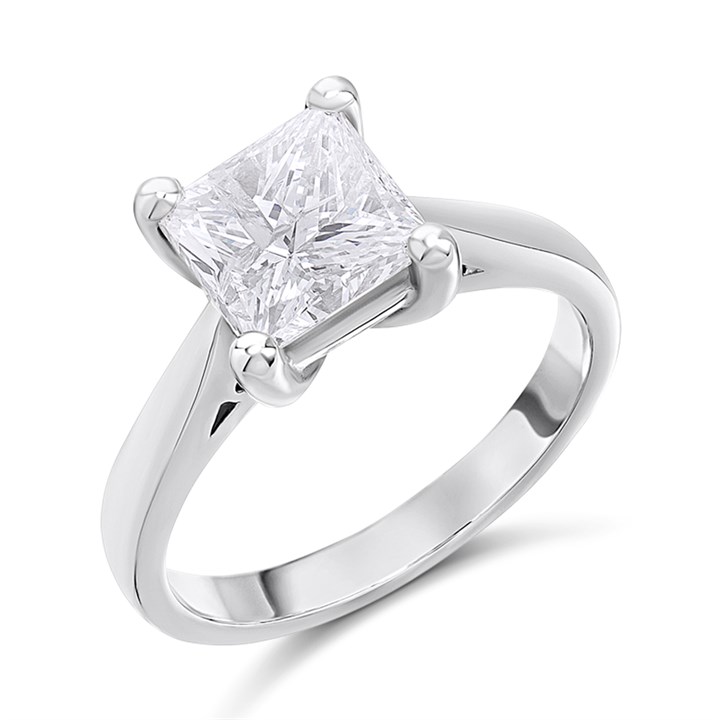 Platinum Diamond Solitaire Engagement Ring - 2.64ct - I/I2 - H2071