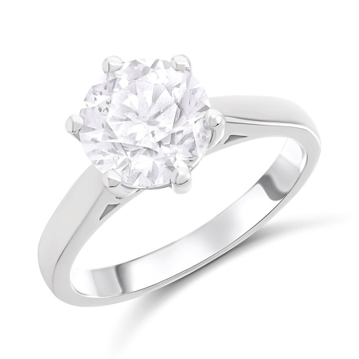 Platinum Diamond Solitaire Engagement Ring - 3.01ct - F/I2 - H3001