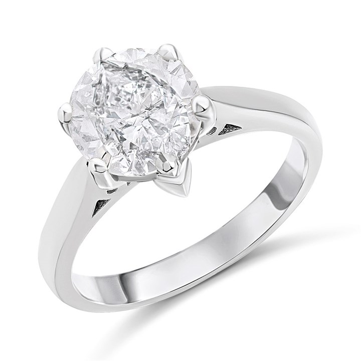 Platinum Diamond Solitaire Engagement Ring - 3.01ct - M/I2 - H3002