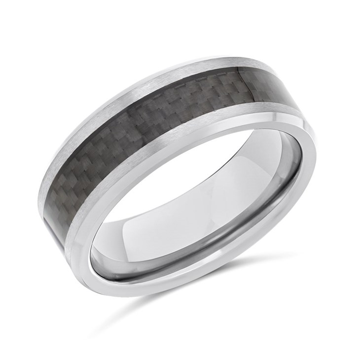 Tungsten Inlay Ring- 8mm - J0909