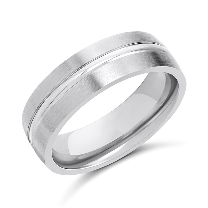 Cobalt Horizontal Line 7mm Band Ring - J1201
