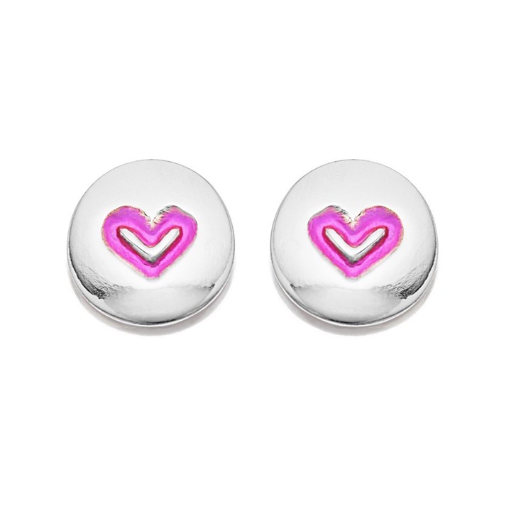 Ti2 Titanium Pink Heart Stud Earrings - 7mm - J1942