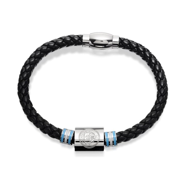 Leather Manchester City FC Bracelet - J2048