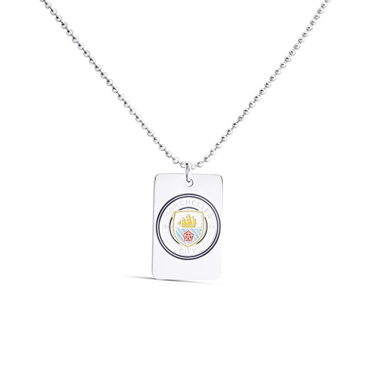 Stainless Steel Manchester City FC Dog Tag And Ball Chain - J2094