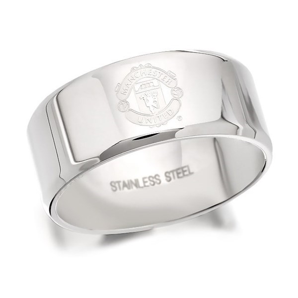 Stainless Steel Manchester United FC Band Ring J2190