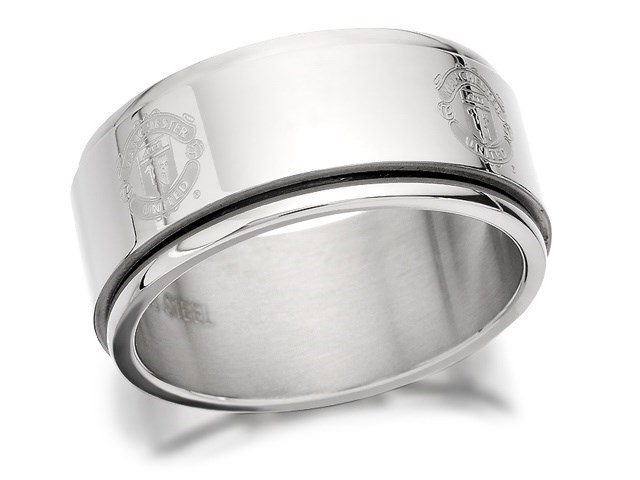 Stainless Steel Manchester United FC Worry Ring - J2191