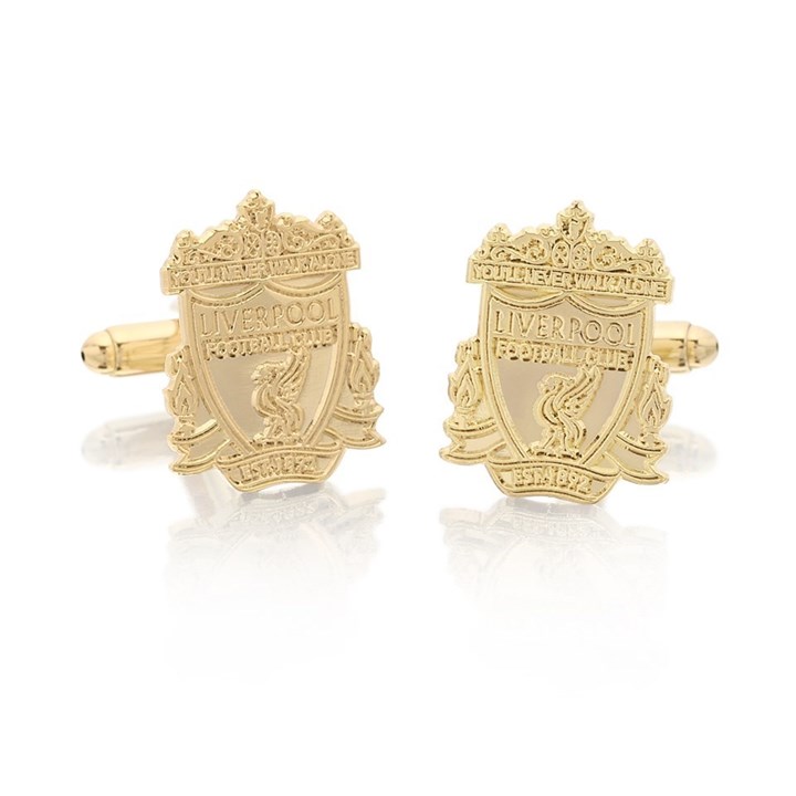 Gold Plated Liverpool FC Crest Cufflinks - J2282