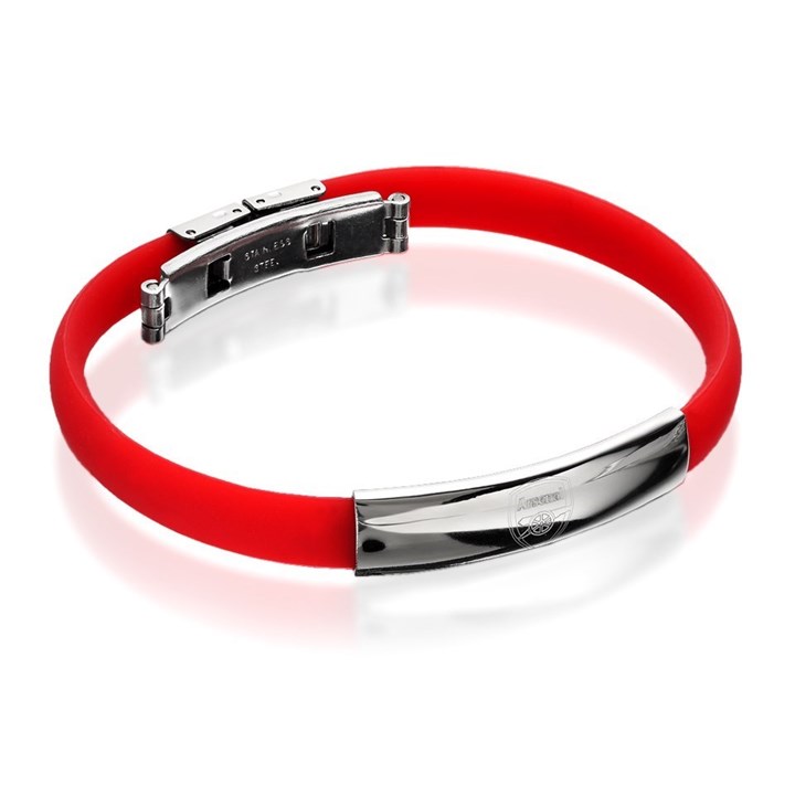 Red Silicon Arsenal FC Crest Bracelet - J2386
