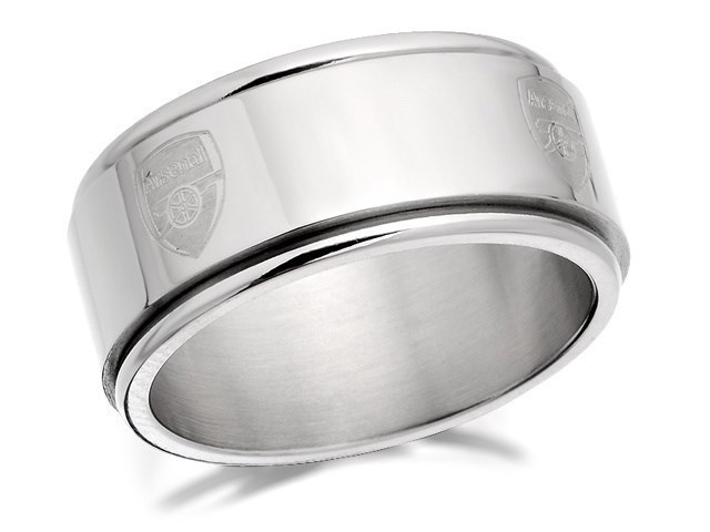 Stainless Steel Arsenal FC Spinner Ring - J2391