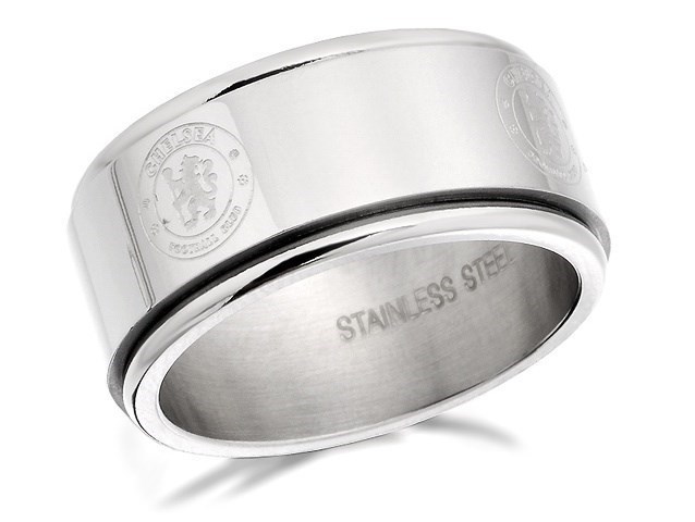 Stainless Steel Chelsea FC Spinner Ring - J2491
