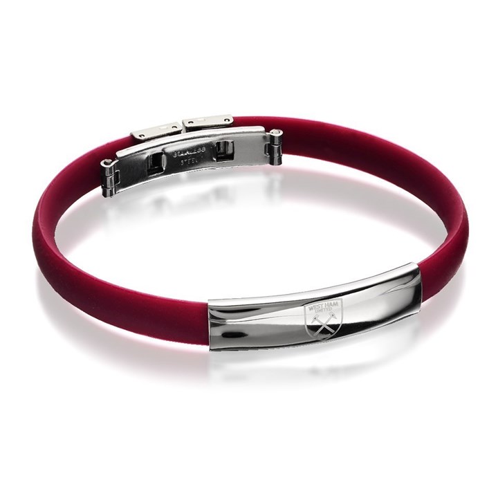 Claret Silicon West Ham FC Crest Bracelet - J2586