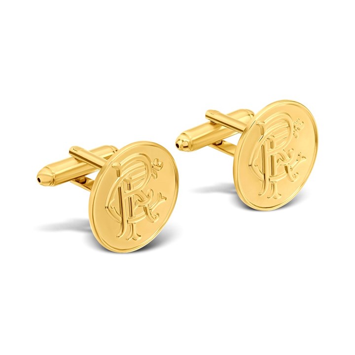 Gold Plated Rangers FC Cufflinks - J2926