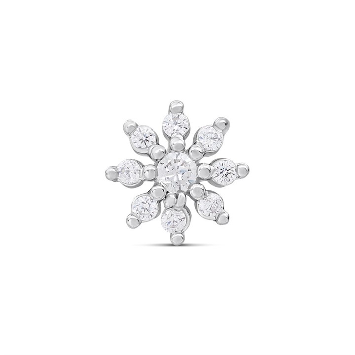 Surgical Steel Crystal Flower Cluster Labret Single Stud - J3920