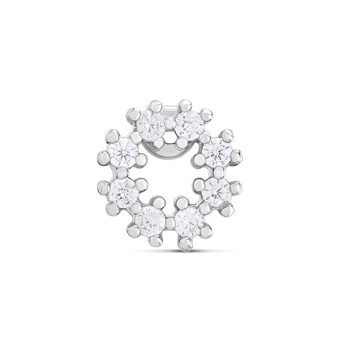 Surgical Steel Crystal Open Circle Labret Single Stud - J3921